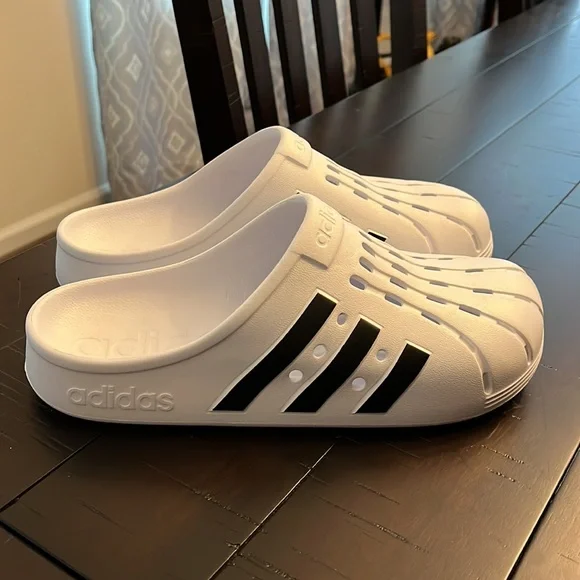 Adidas Adilette Clog Superstar sandals shoes new white black FY8970 Women’s 10 - Picture 5 of 12